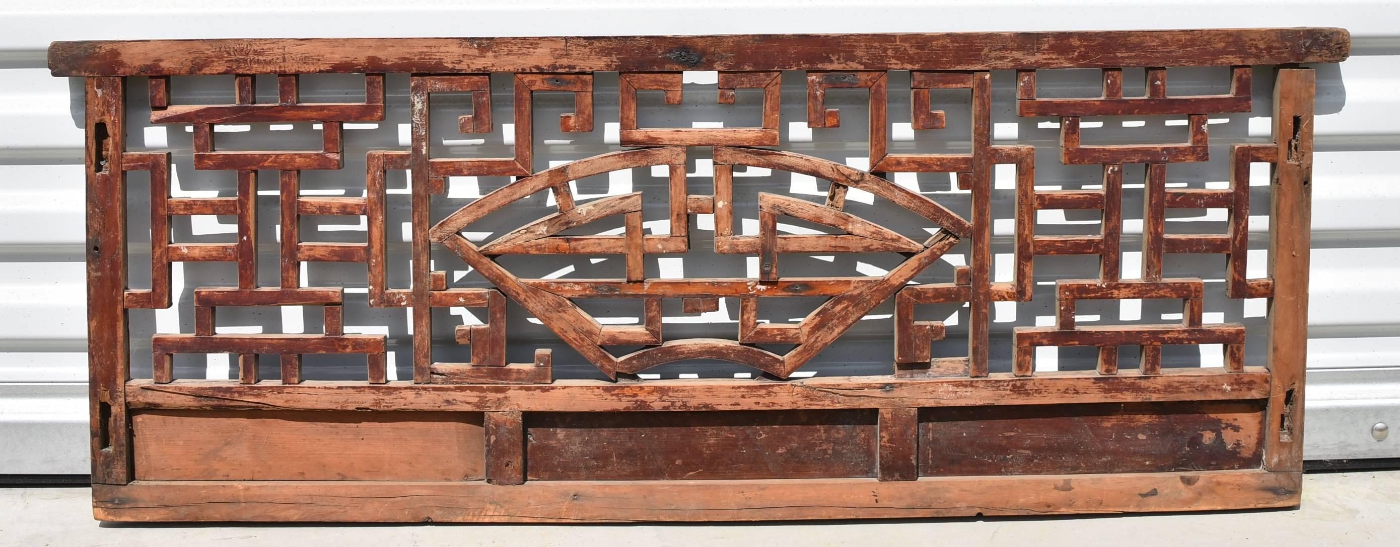 Chinese Antique Screen, with a Longevity Fan Feature 14