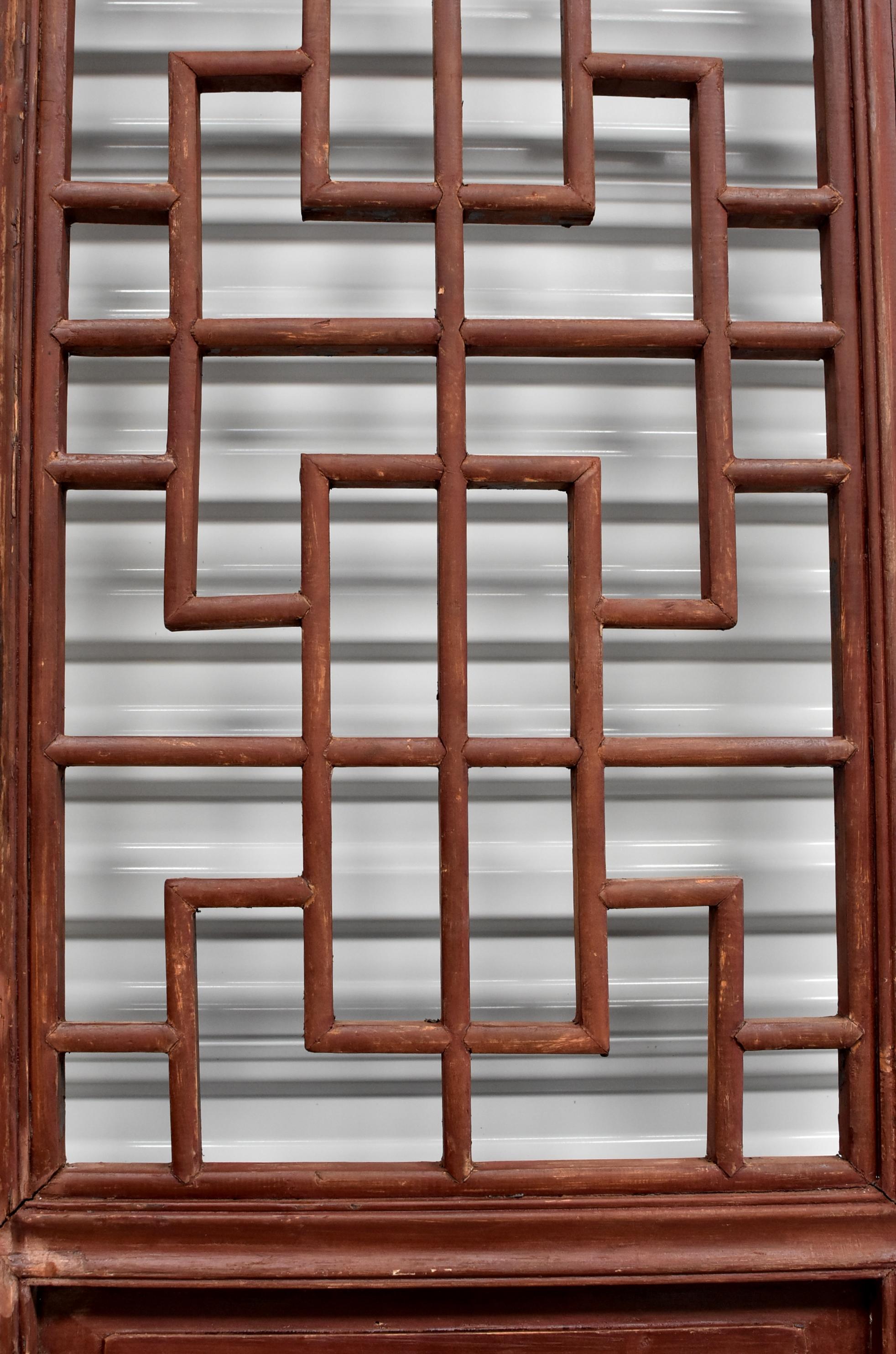 Chinese Antique Screens, Doors, Set of 4, Blooms and Longevity 1