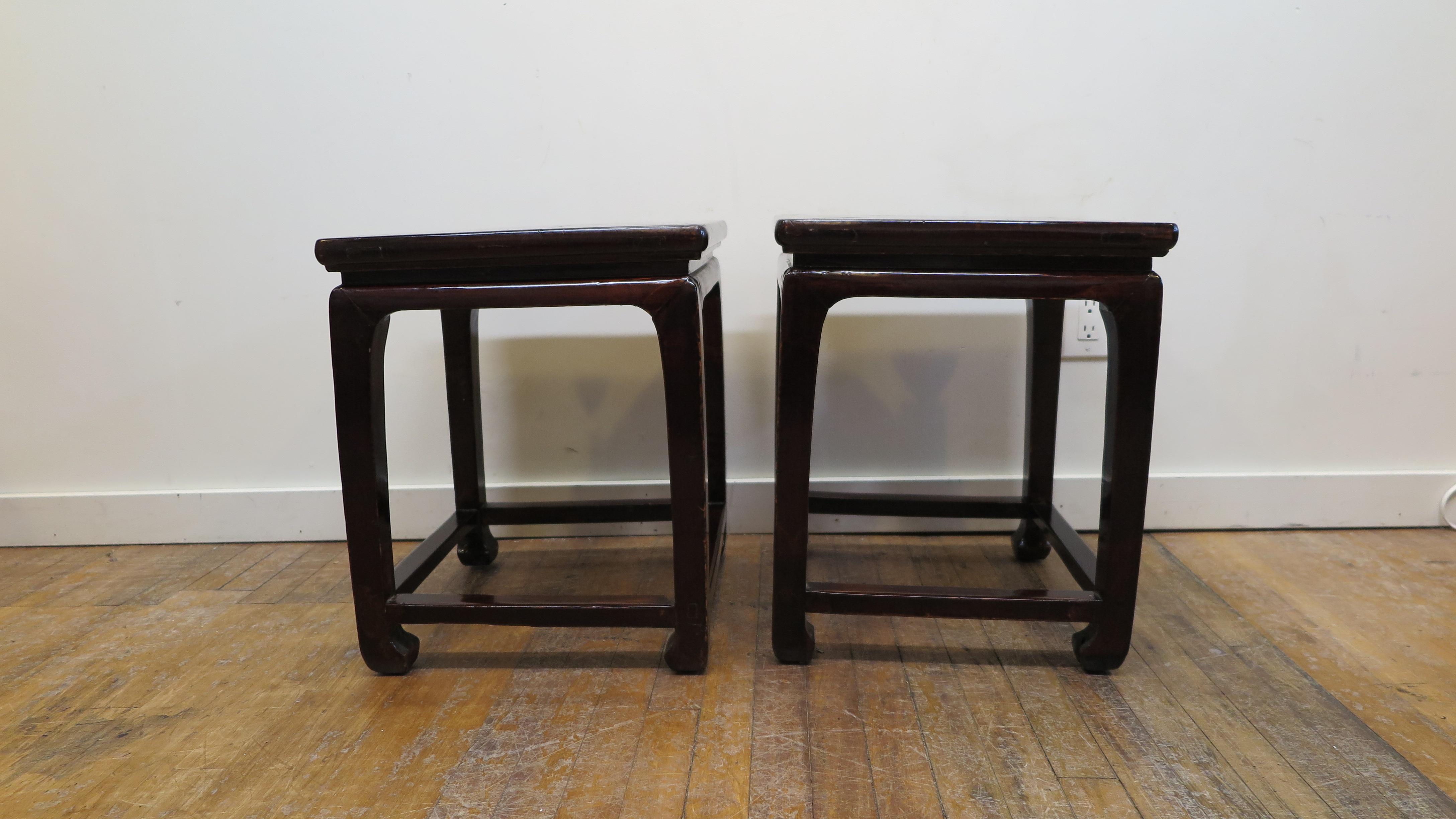 Chinese Antique Side Tables Pair In Good Condition In New York, NY