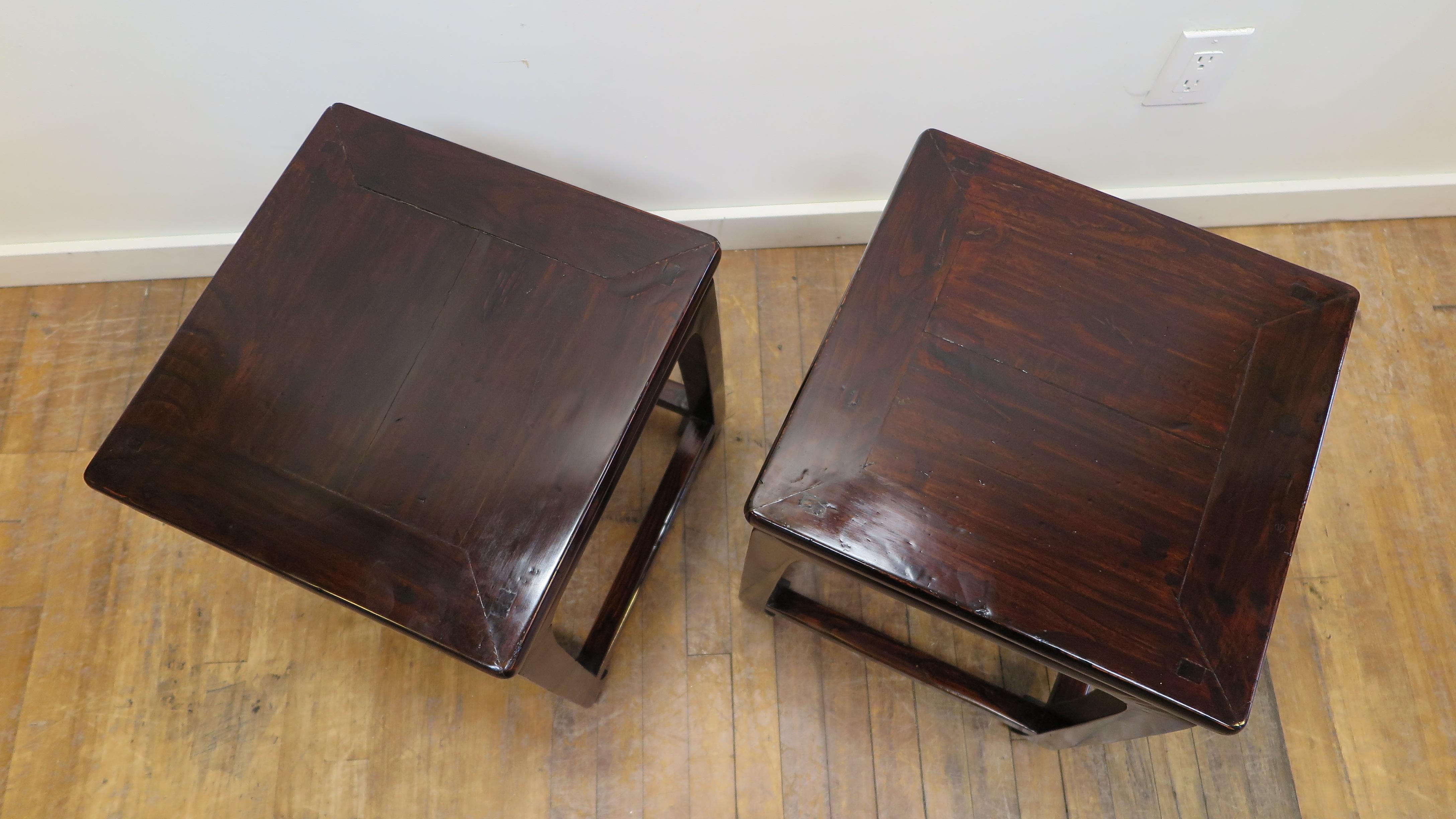Late 19th Century Chinese Antique Side Tables Pair