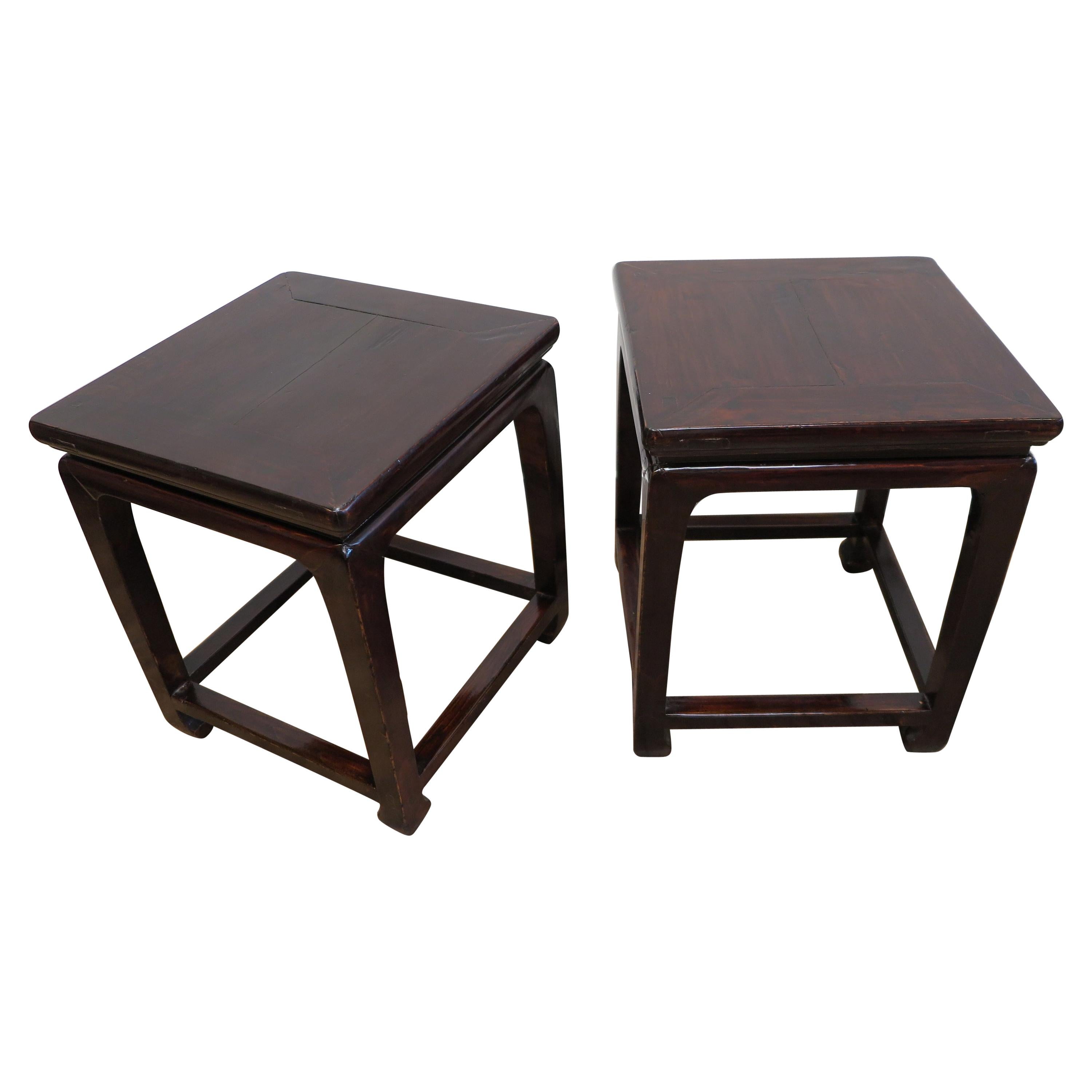 Chinese Antique Side Tables Pair