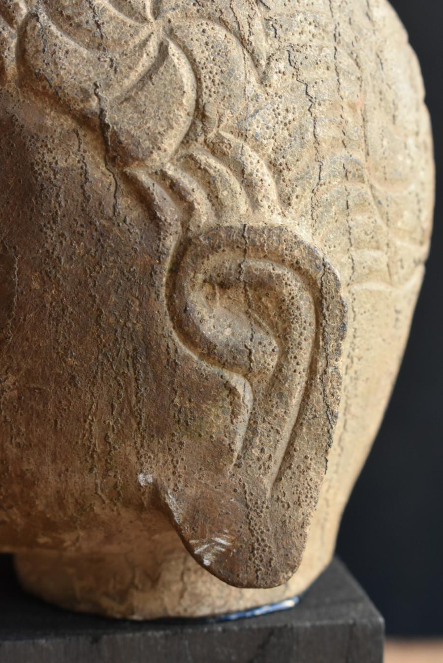 Chinese antique stone Buddha head/Before the 19th century/Buddha statue/ornament 6