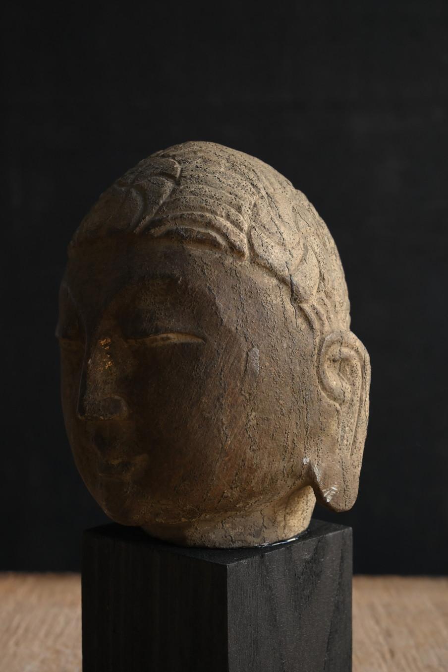 Chinesischer antiker Buddha-Kopf aus Stein/vor dem 19. Jahrhundert/Buddha-Statue/ornament im Angebot 4