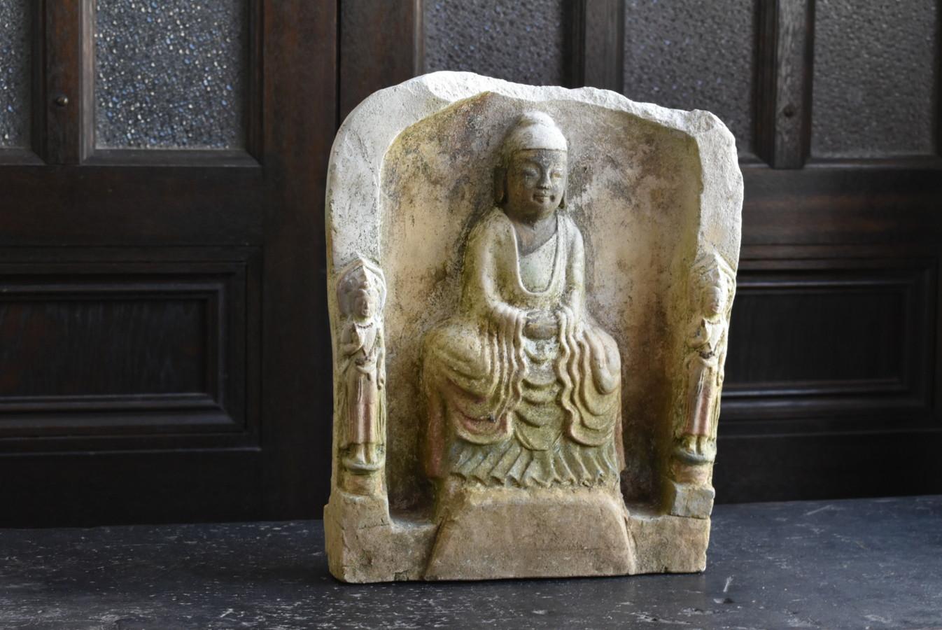 Qing Chinese Antique Stone Buddha/Stone Plate/Nyorai Statue/1800-1900