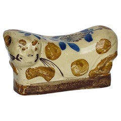 Chinese Antique Stoneware Cat Pillow, Opium Pillow, Headrest