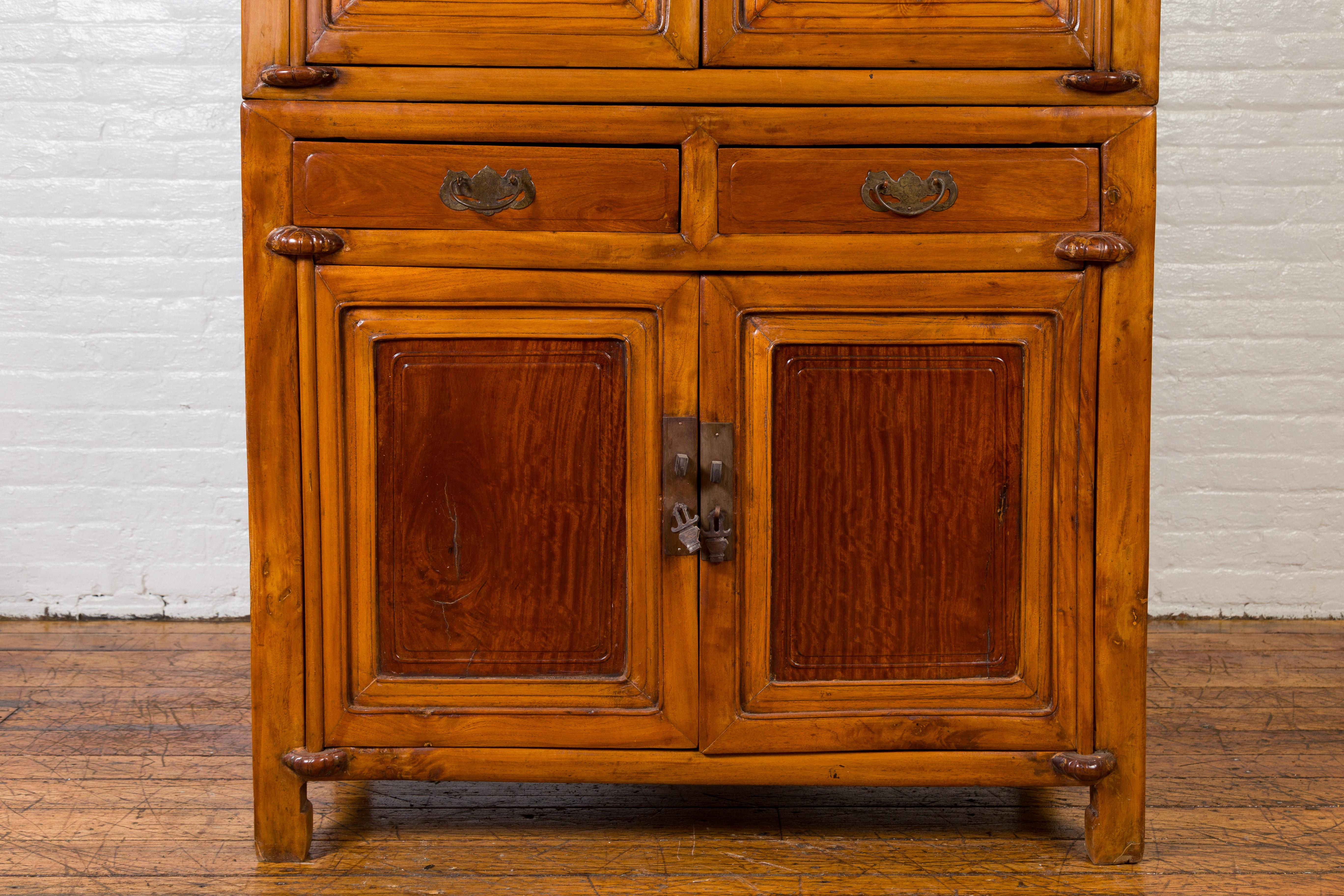 antique storage cabinet with glass doors