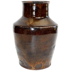 Chinese Antique Vinegar Jar with Golden Glaze