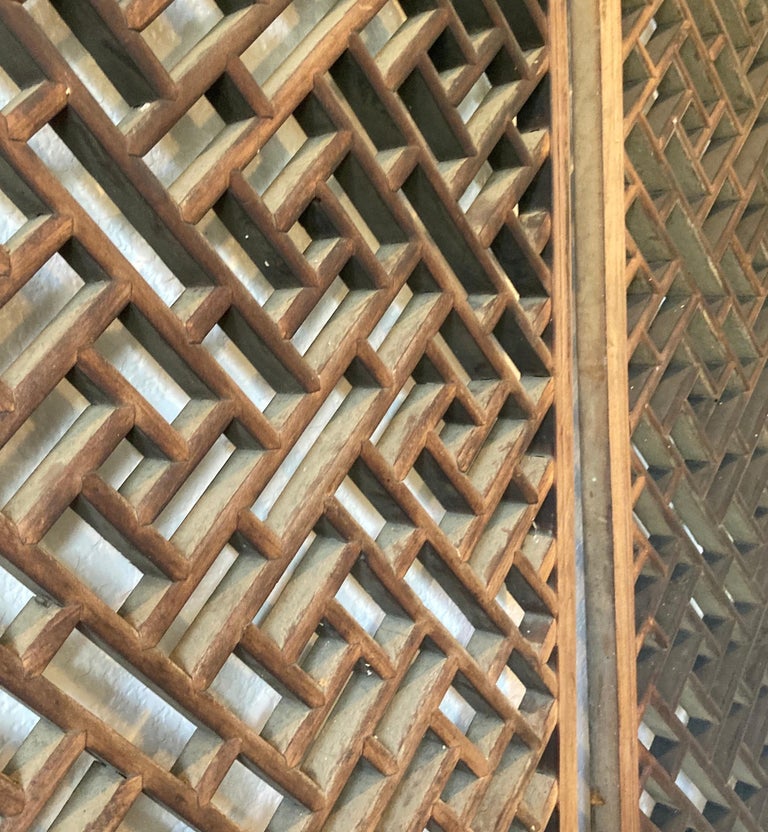 Chinese Antique Wood Panel at 1stDibs | crosshatch wood panel