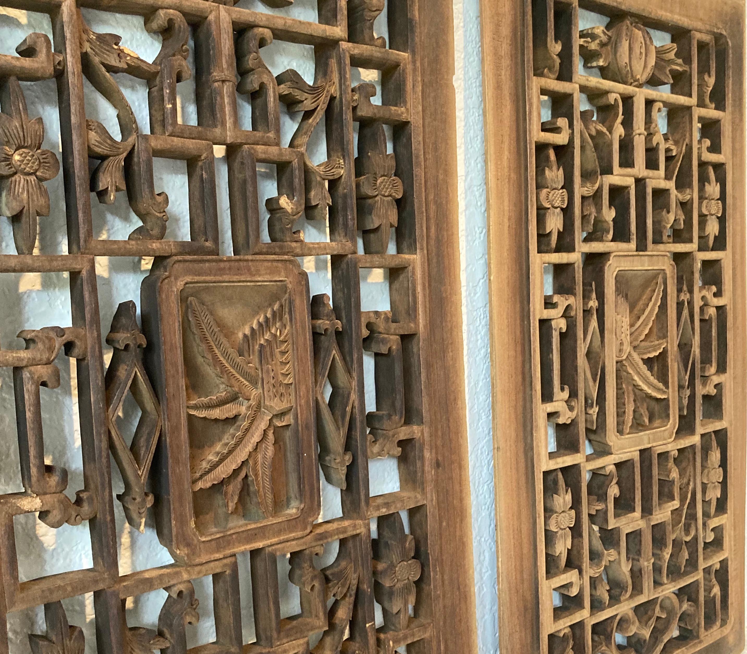 Carved Chinese Antique Wood Panel