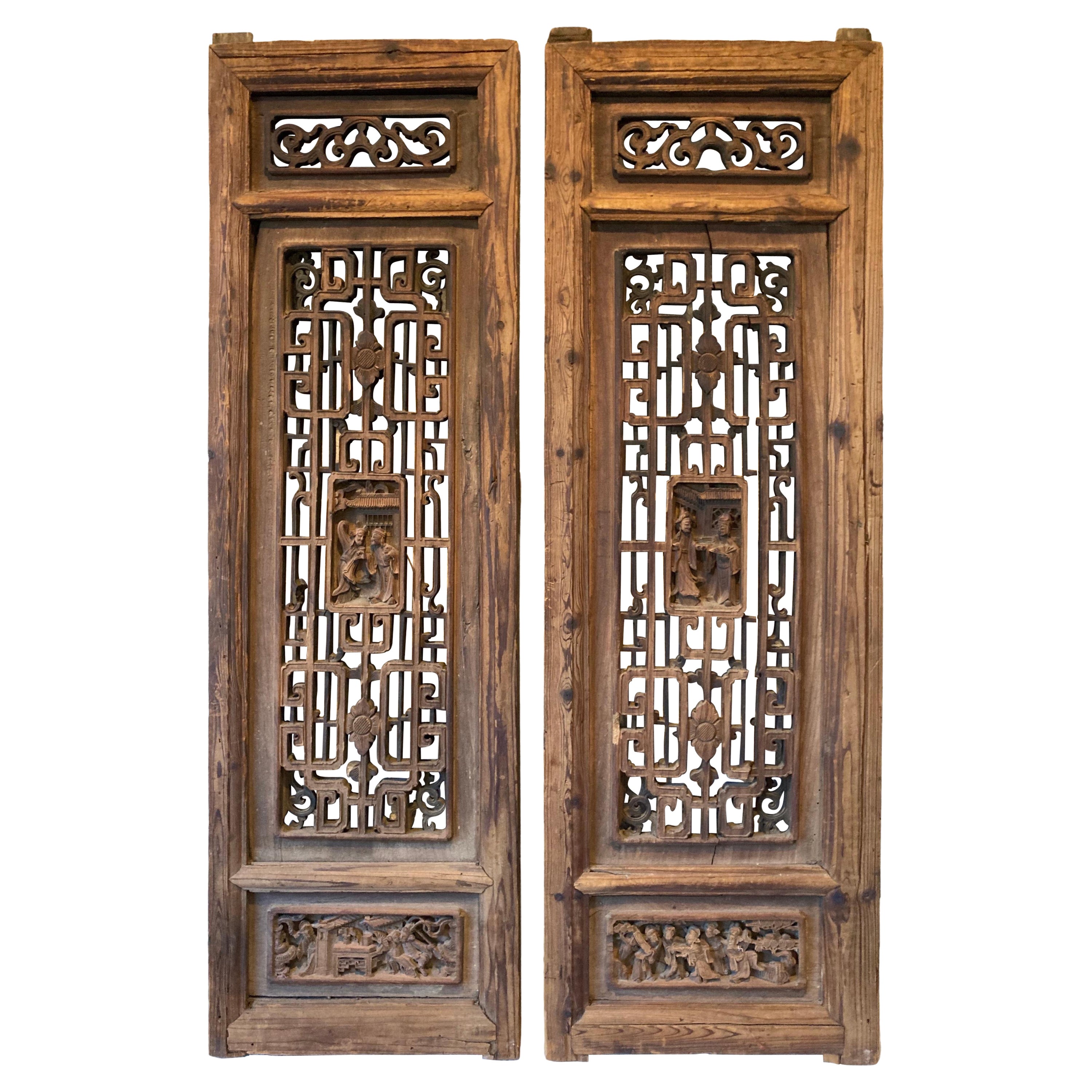 Panneau en bois ancien chinois en vente