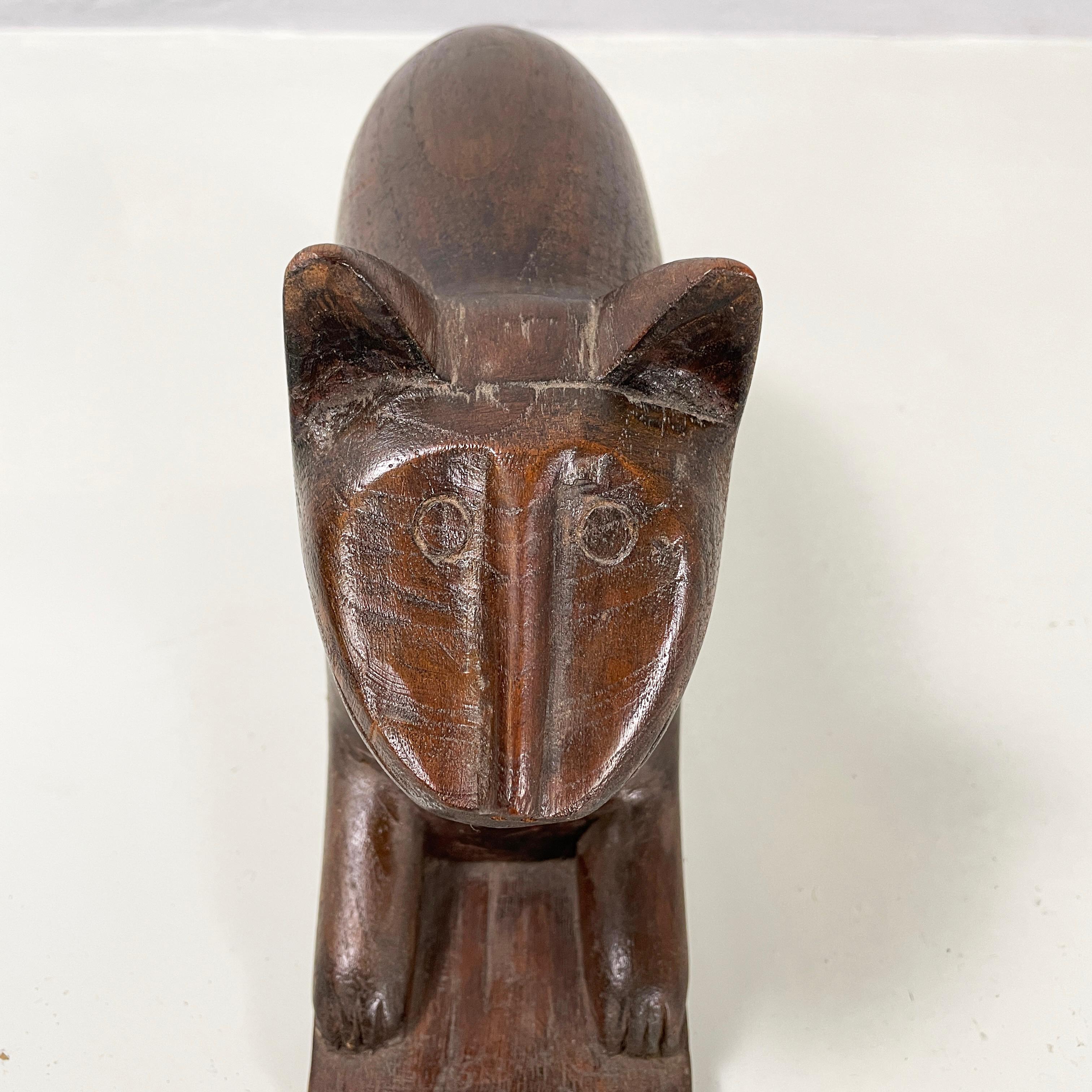 Chinesische antike hölzerne Katzen-Schmuckschatulle oder Objekthalter, 1920er Jahre im Angebot 4