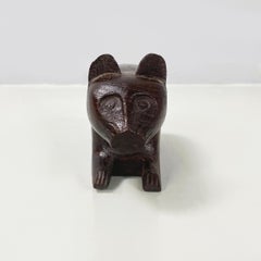 Chinese antique Wooden cat jewelry box or object holder, 1920s