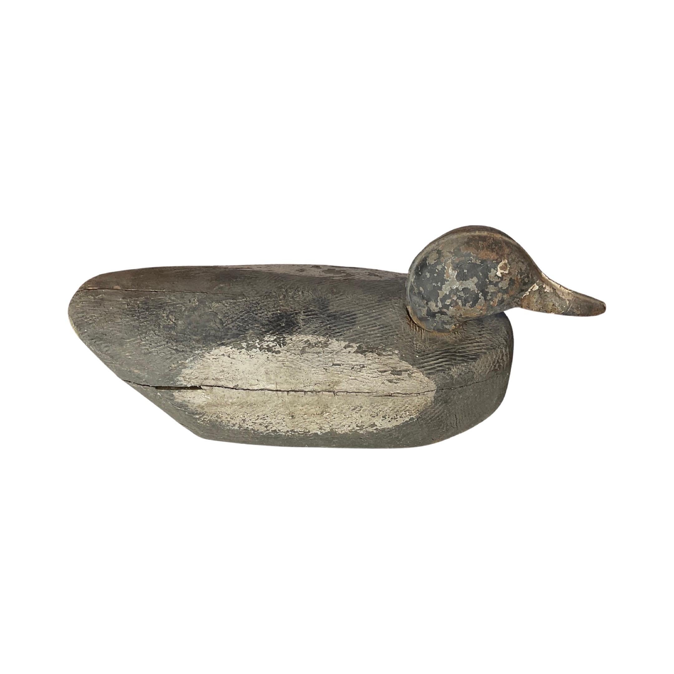 Chinese Antique Wooden Duck Decoy Sculpture In Good Condition For Sale In Dallas, TX