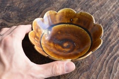 Chinese Antique Yellow Brown Glaze Pottery Small Plate / 11th-12th Century