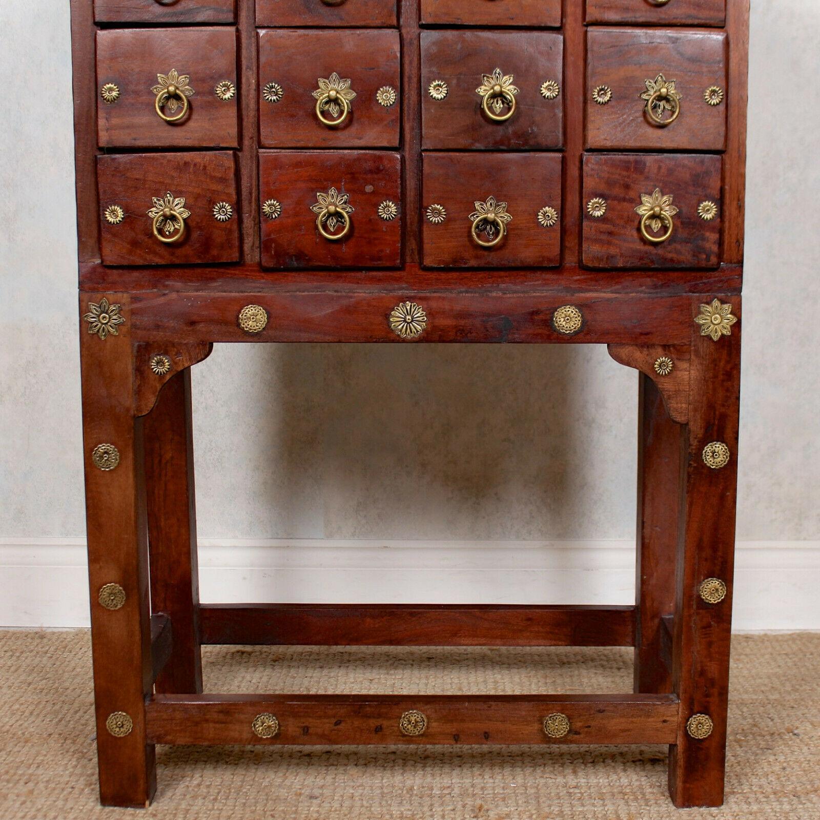 Chinese Apothecary Cabinet Spice Chest Haberdashery Oriental Hardwood In Good Condition For Sale In Newcastle upon Tyne, GB