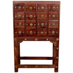 Vintage Chinese Apothecary Cabinet Spice Chest Haberdashery Oriental Hardwood