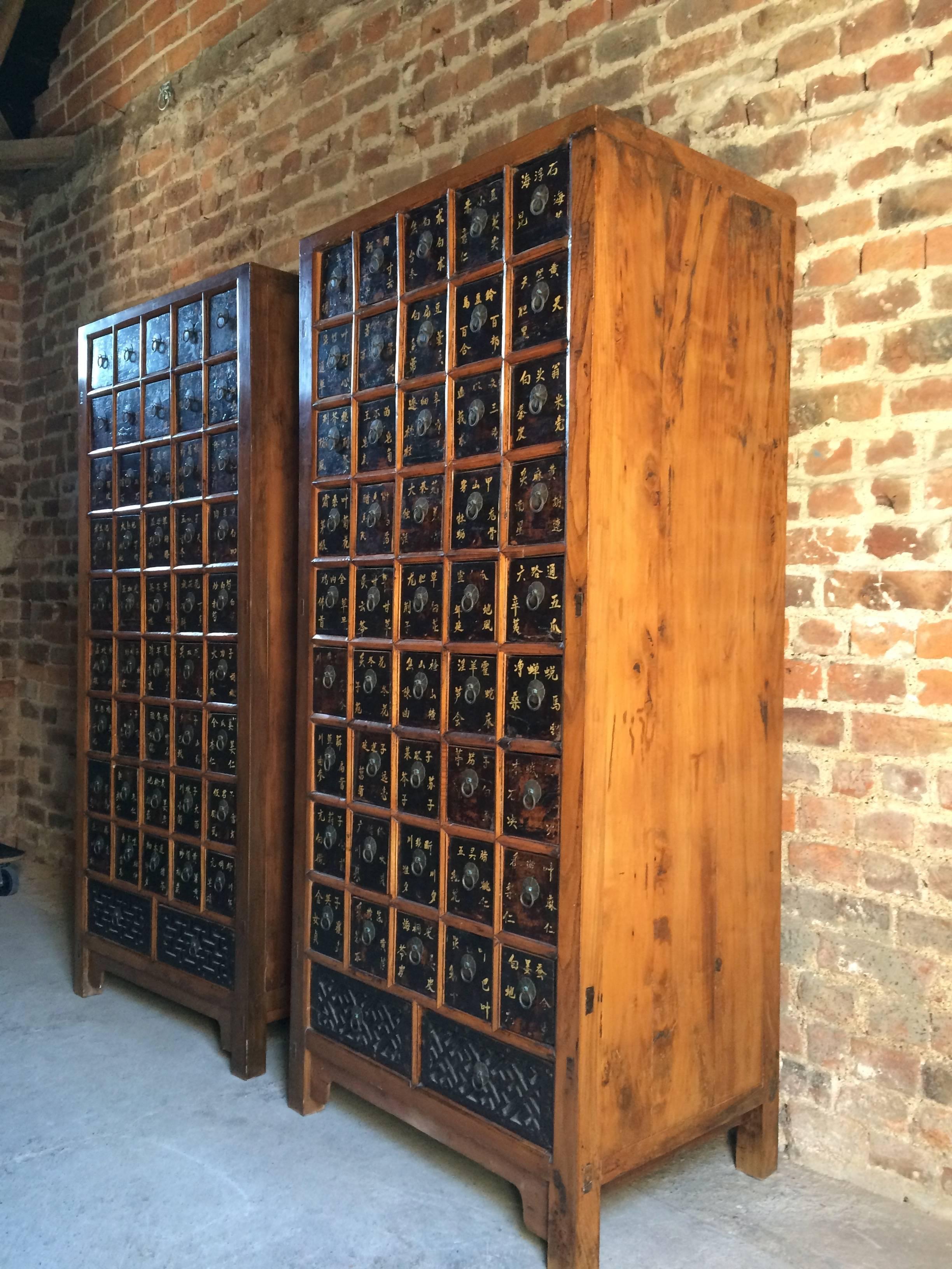 Chinese Apothecary Chests Medicine Cabinets Elm Haberdashery Qing Dynasty, 1871 4