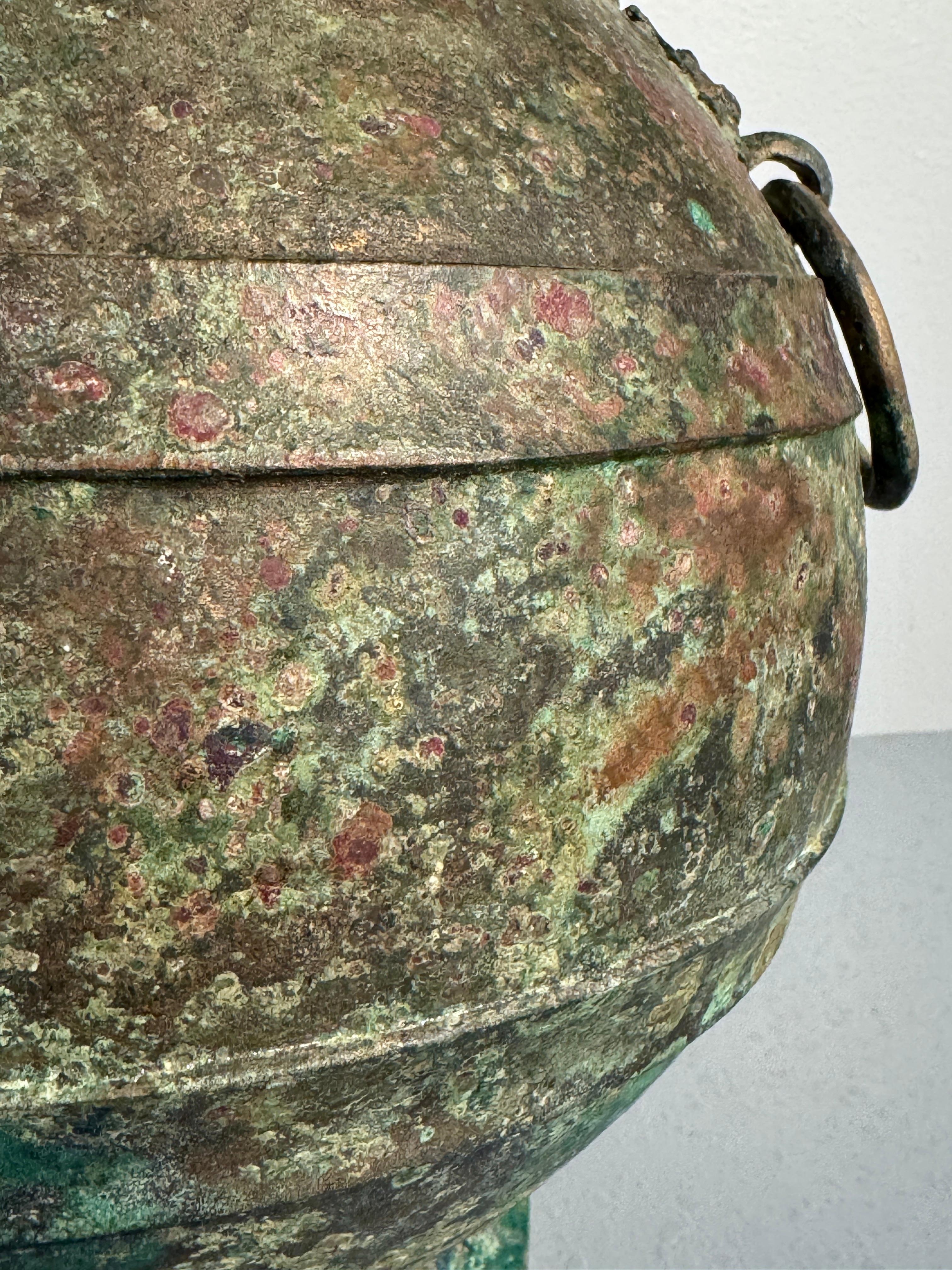 Chinese Archaic Bronze Hu and Cover, Han Dynasty (206 BC - 220 AD), China For Sale 5