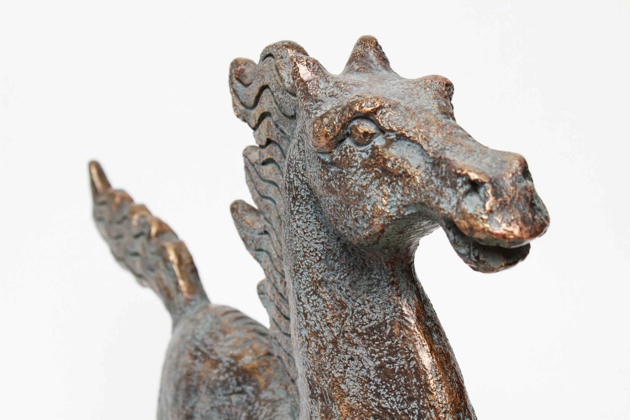 Composition Chinese Archaic Style Running Horse Figure