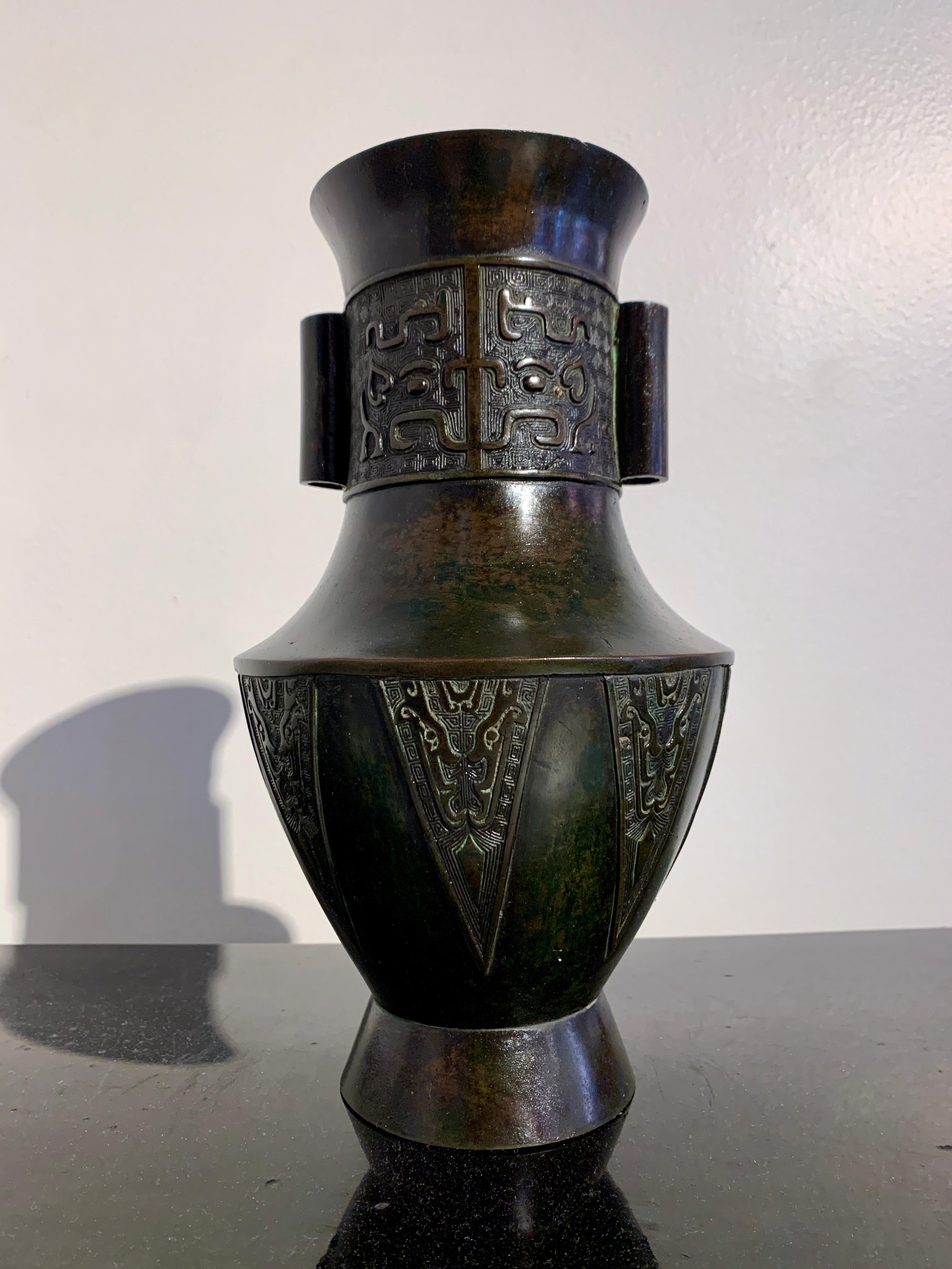 Lacquered Chinese Archaistic Bronze 