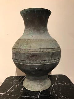 Chinese Archaistic Bronze Urn with Verdigris Patina
