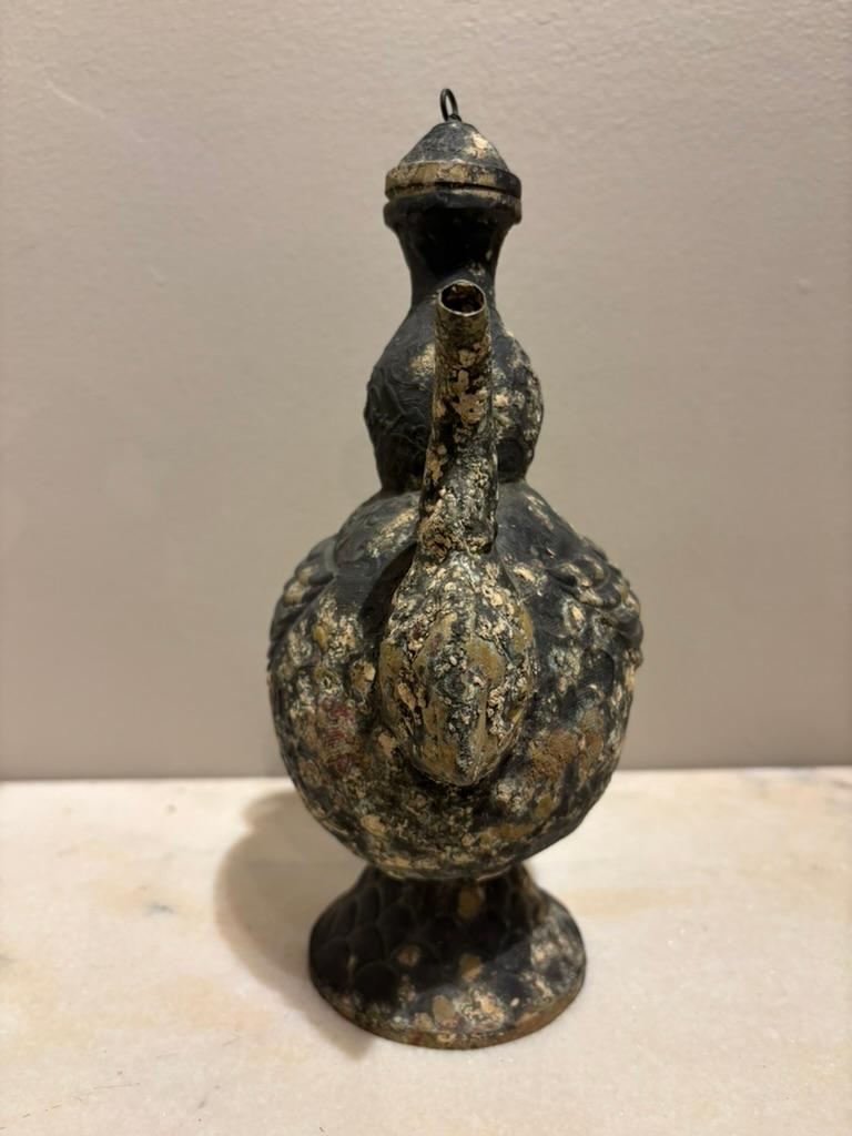 Rame Vaso rirualistico cinese in rame arcaico a forma di uccello in vendita