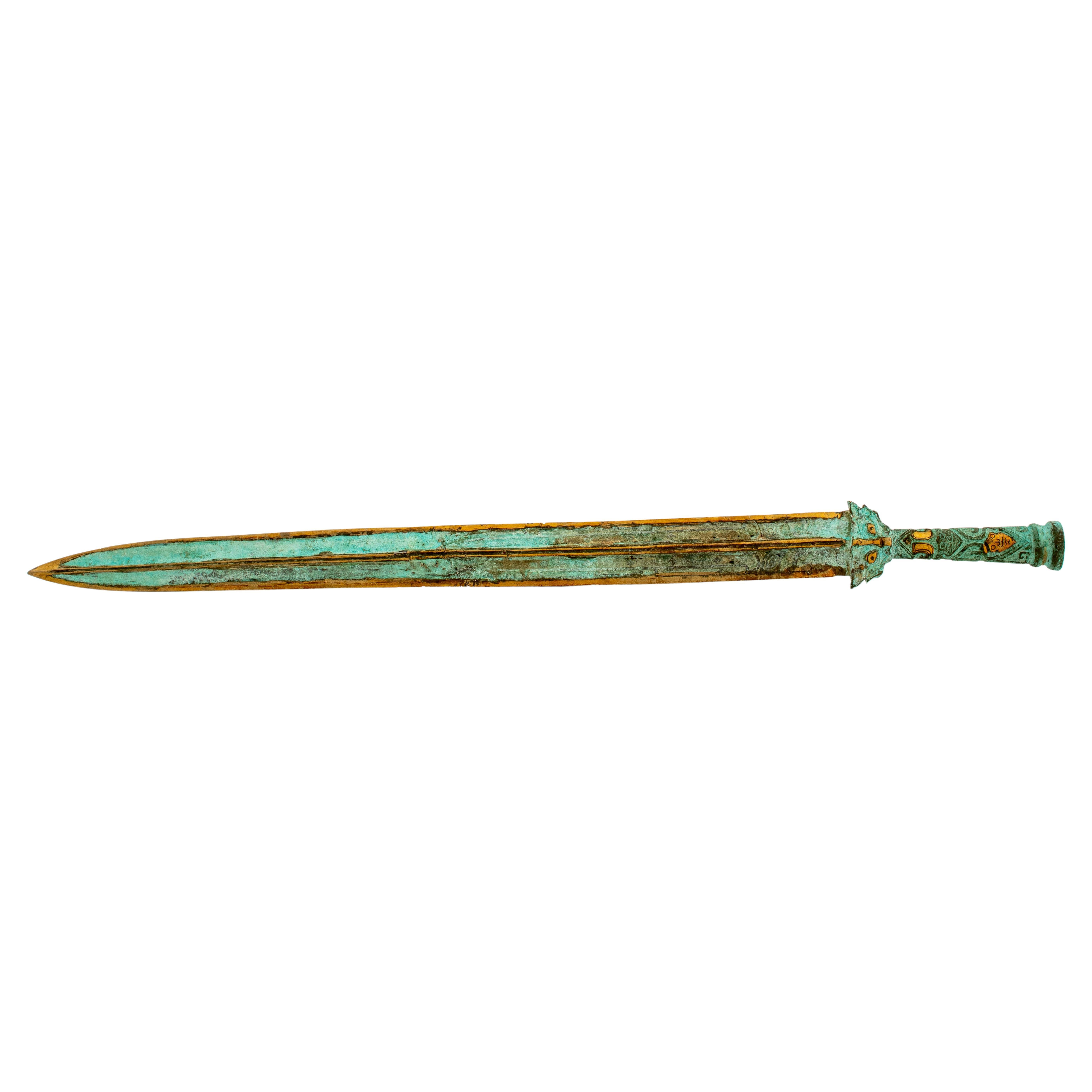 Chinese Archaistic Style Patinated Metal Sword