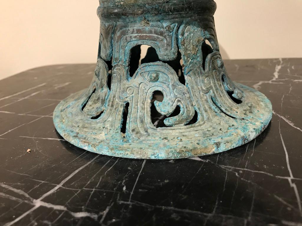 Chinese Archaistic Verdigris Bronze Tazza 11