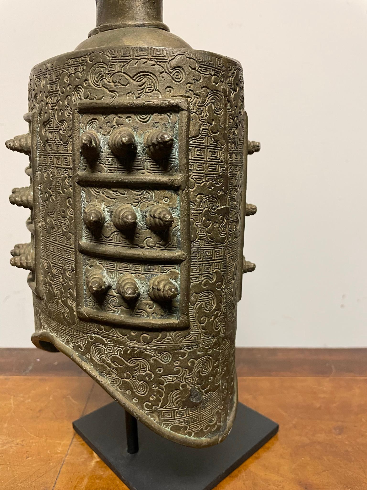 Chinese Archaistic Zhou Dynasty Style Bronze Bell, Zhong 1