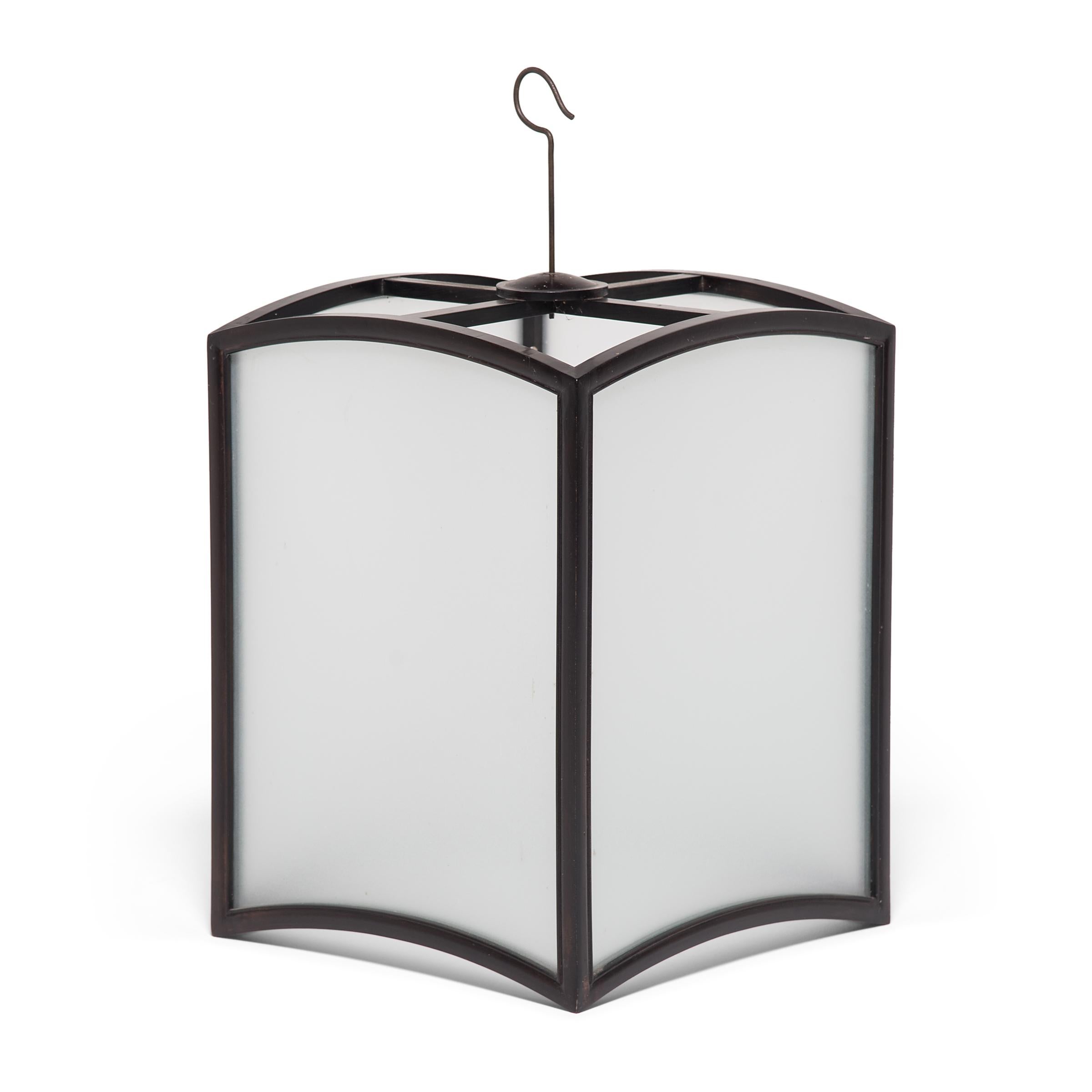 Minimalist Chinese Arched Square Lantern For Sale