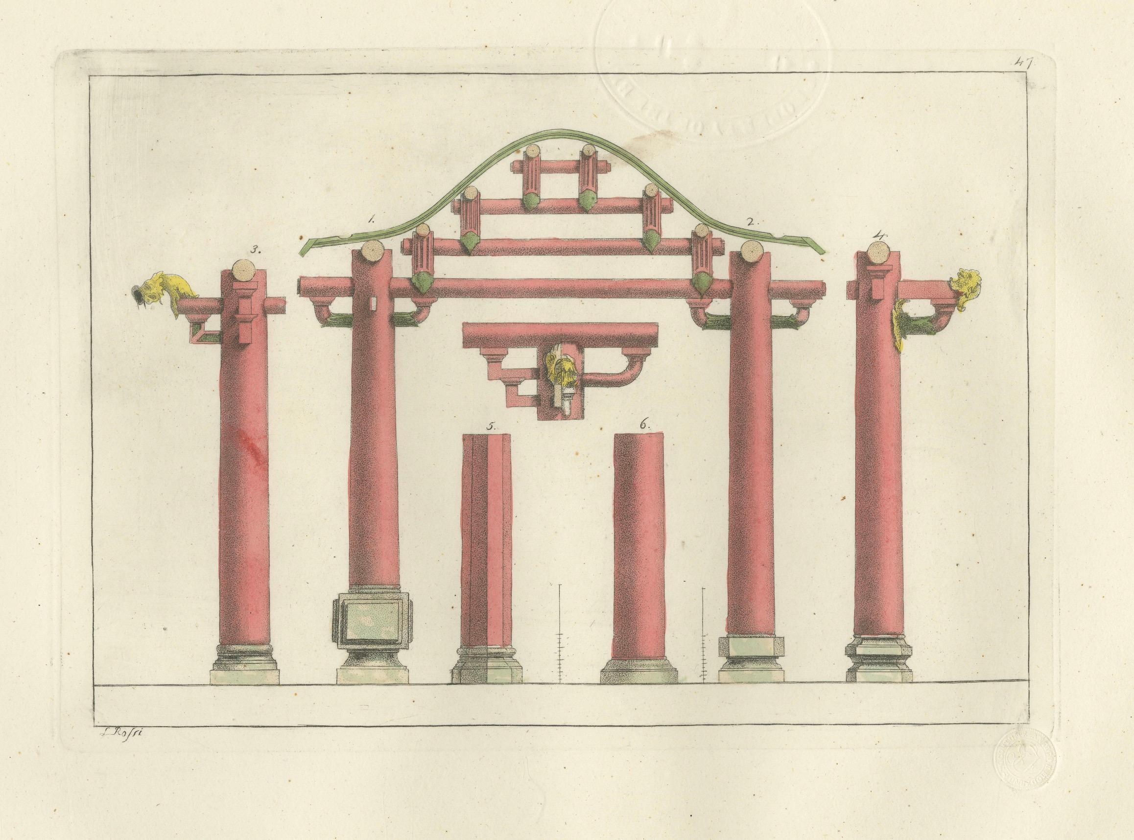 Chinese Architectural Columns and Plinths – Ferrario Costume Antico, 1815