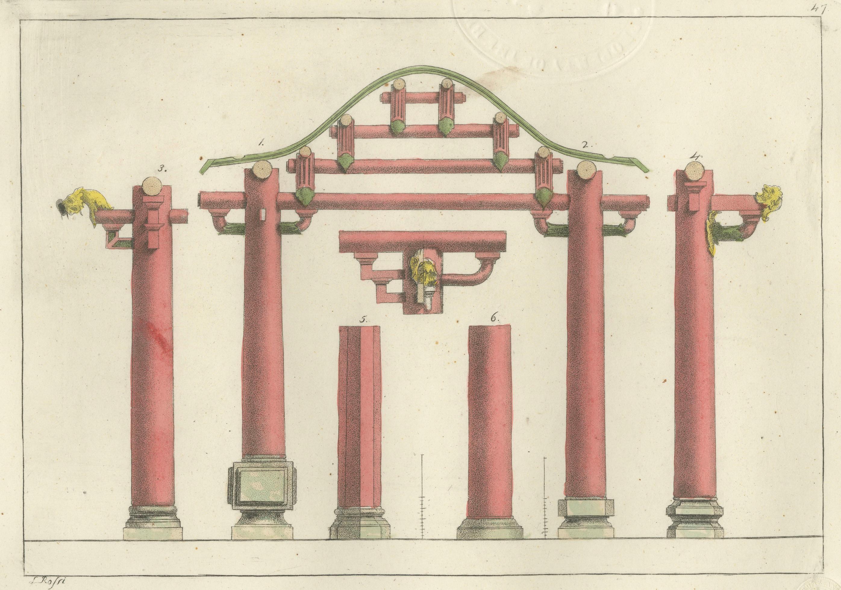 Chinese Architectural Columns and Plinths – Ferrario Costume Antico, 1815