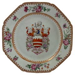 Chinese Armorial Plate, Arms of Hare, c. 1755, Qianlong Period