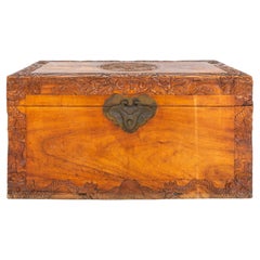 Vintage Chinese Aromatic Wood Dragon Chest, 20th c.