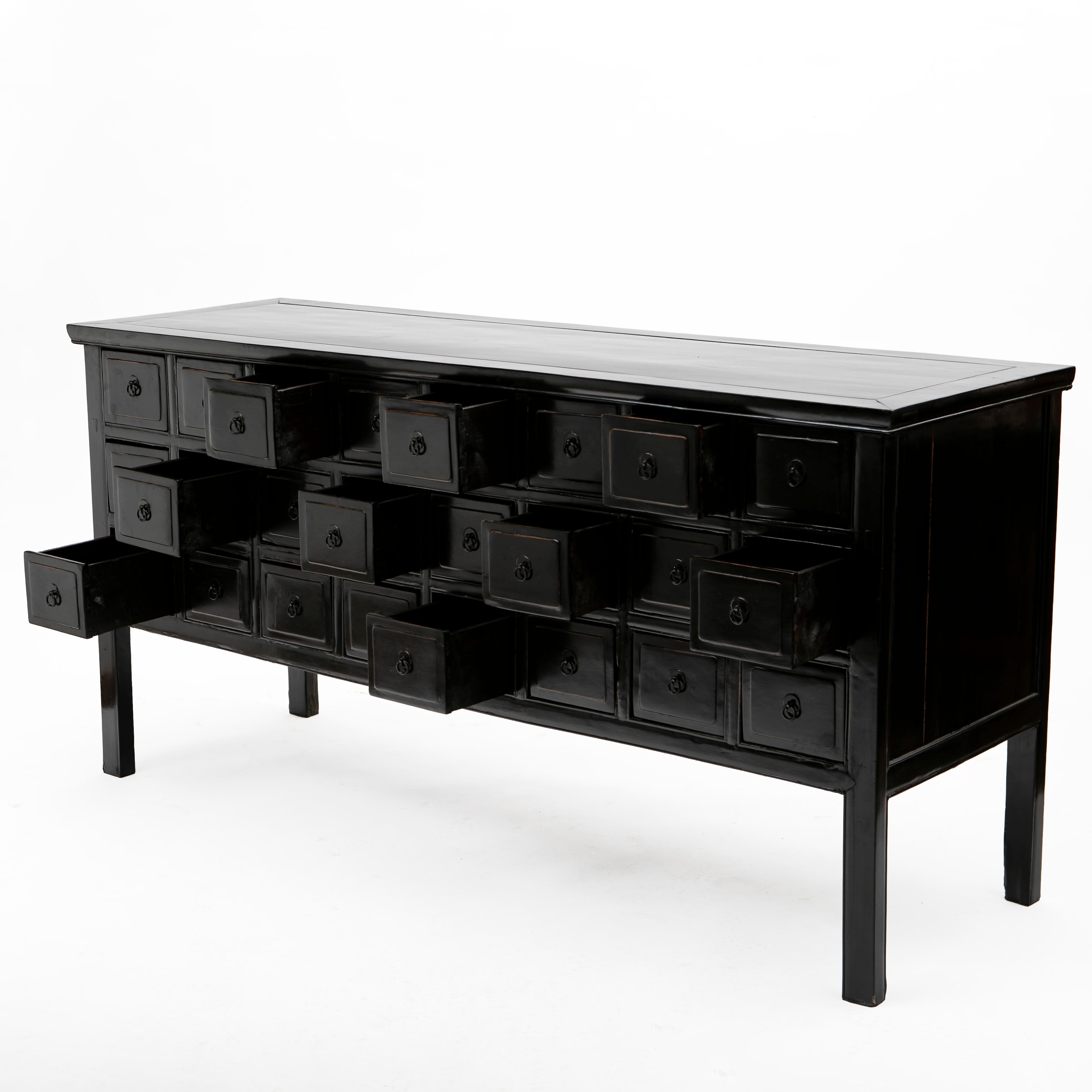 Chinese Black Lacquered Art Deco Chest For Sale