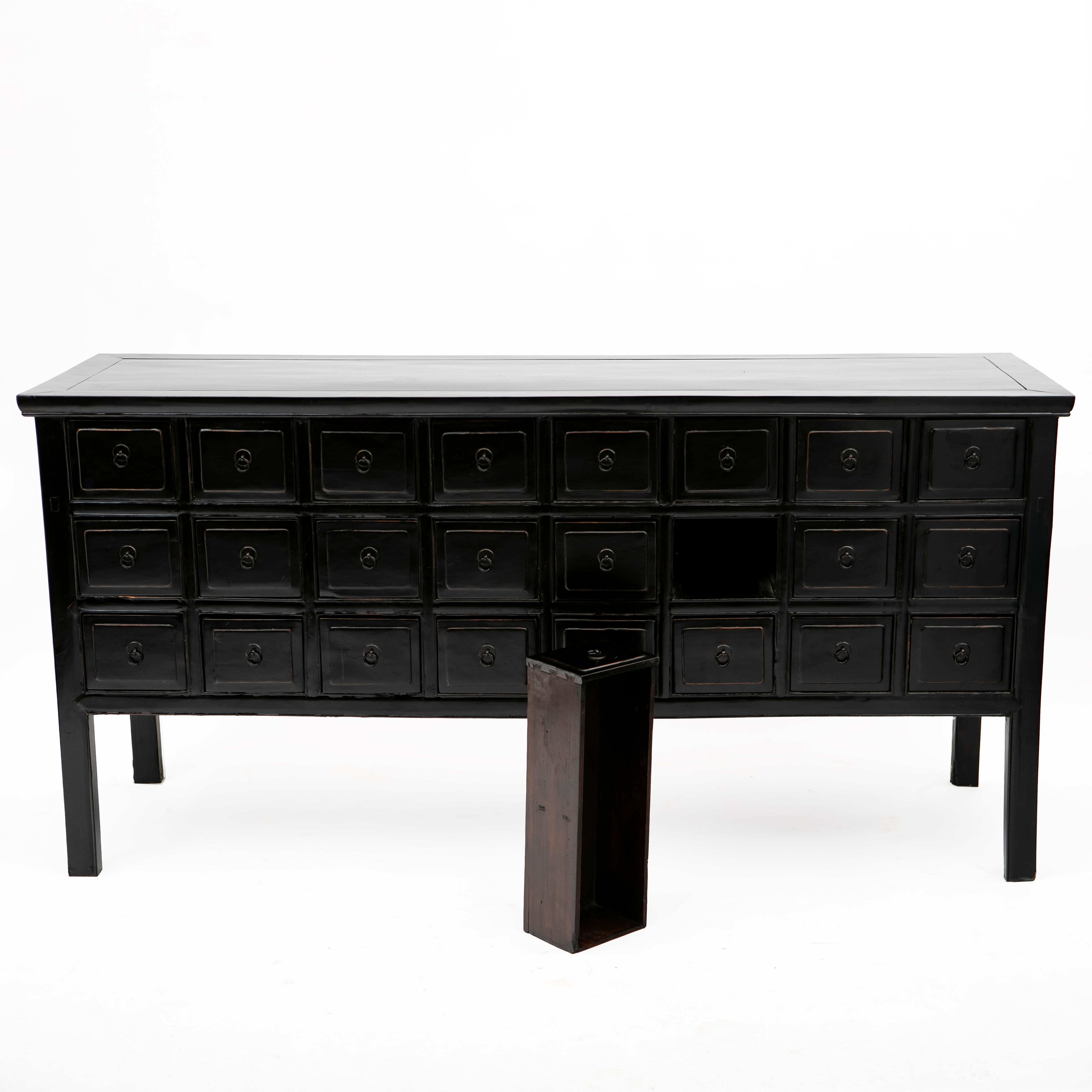 20th Century Black Lacquered Art Deco Chest For Sale
