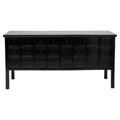 Retro Black Lacquered Art Deco Chest