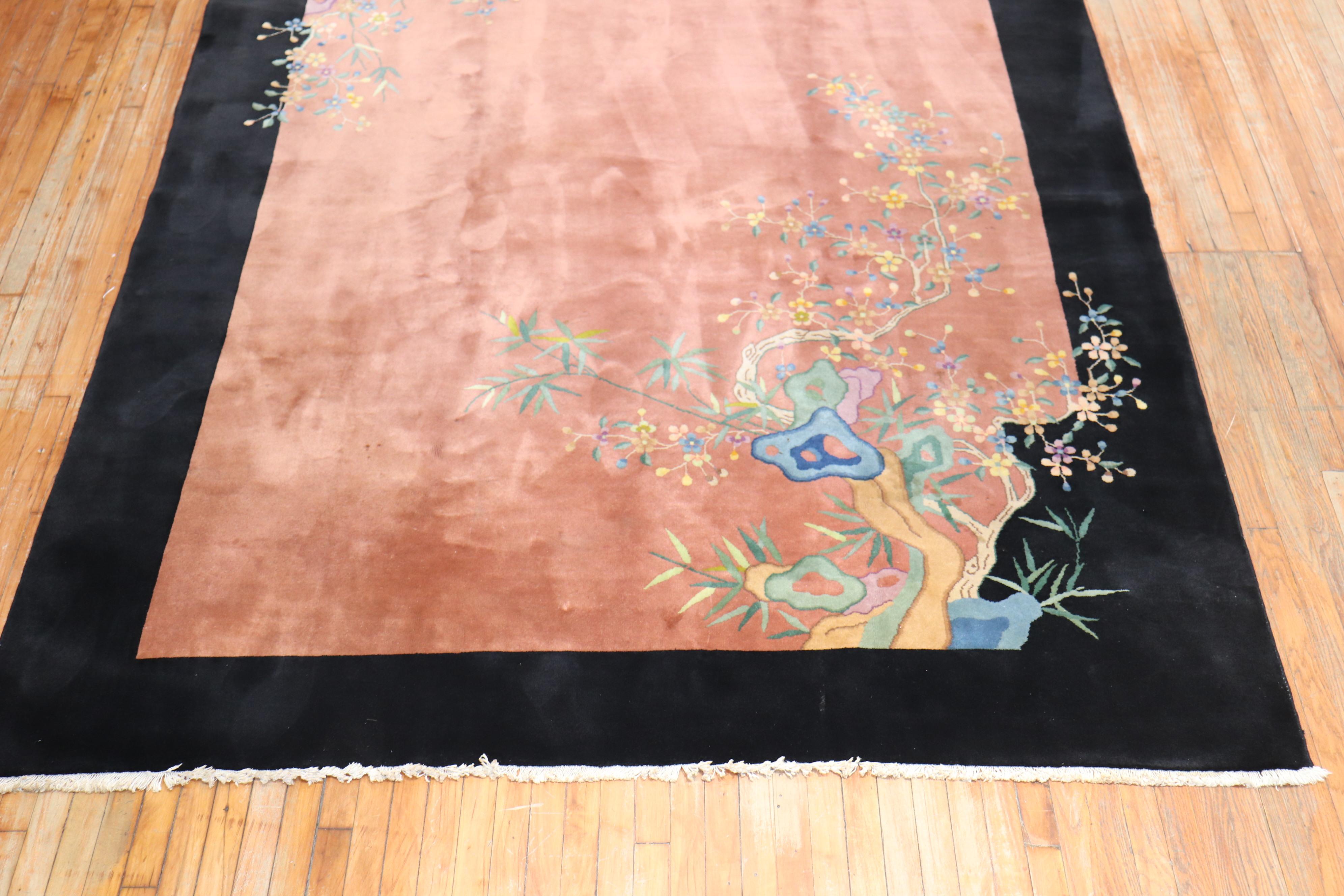Wool  Chinese Art Deco Carpet For Sale