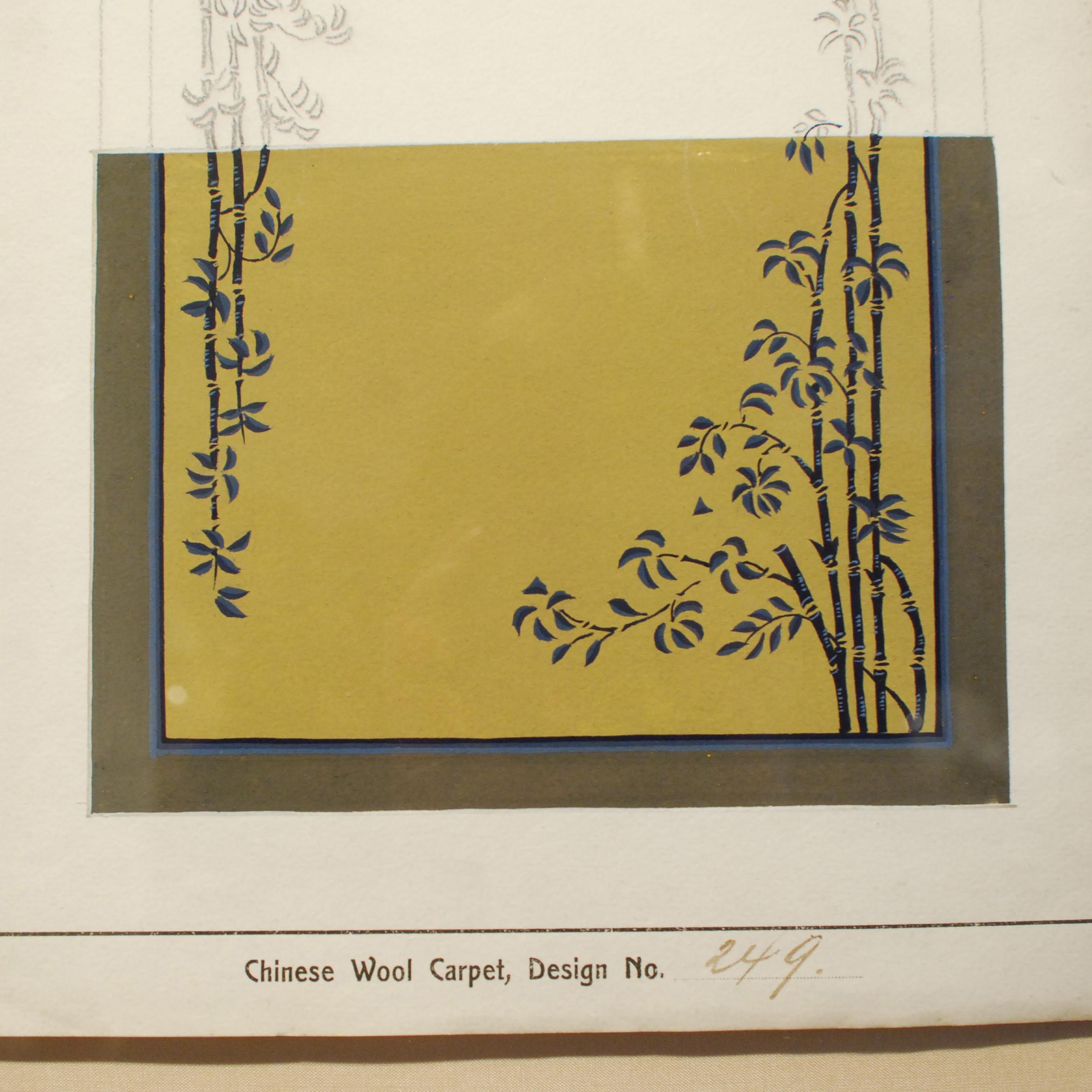 Chinese Art Deco Carpet Rendering, circa 1930 In Good Condition In Chicago, IL