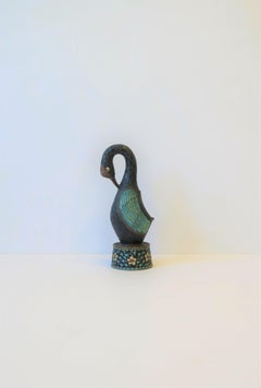 Art Deco Period Champlevé Bird Ashtray or Sculpture
