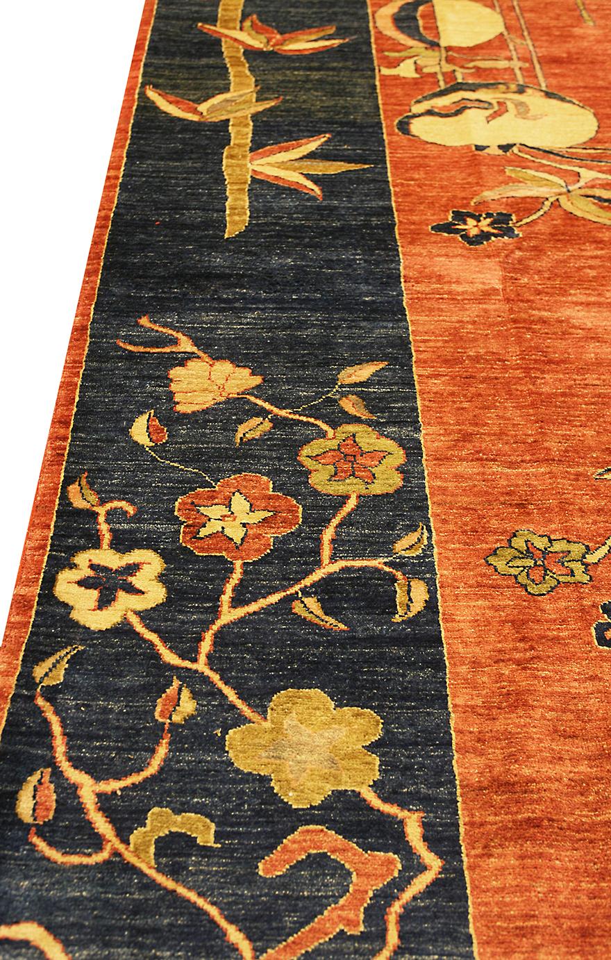 This piece is a must-have for anyone interested in Minimalist Art Deco Design. The beautiful design and soft colors are sure to stand out in any collection. This beautiful rug is known for its symbolic motifs and design. It would make a great