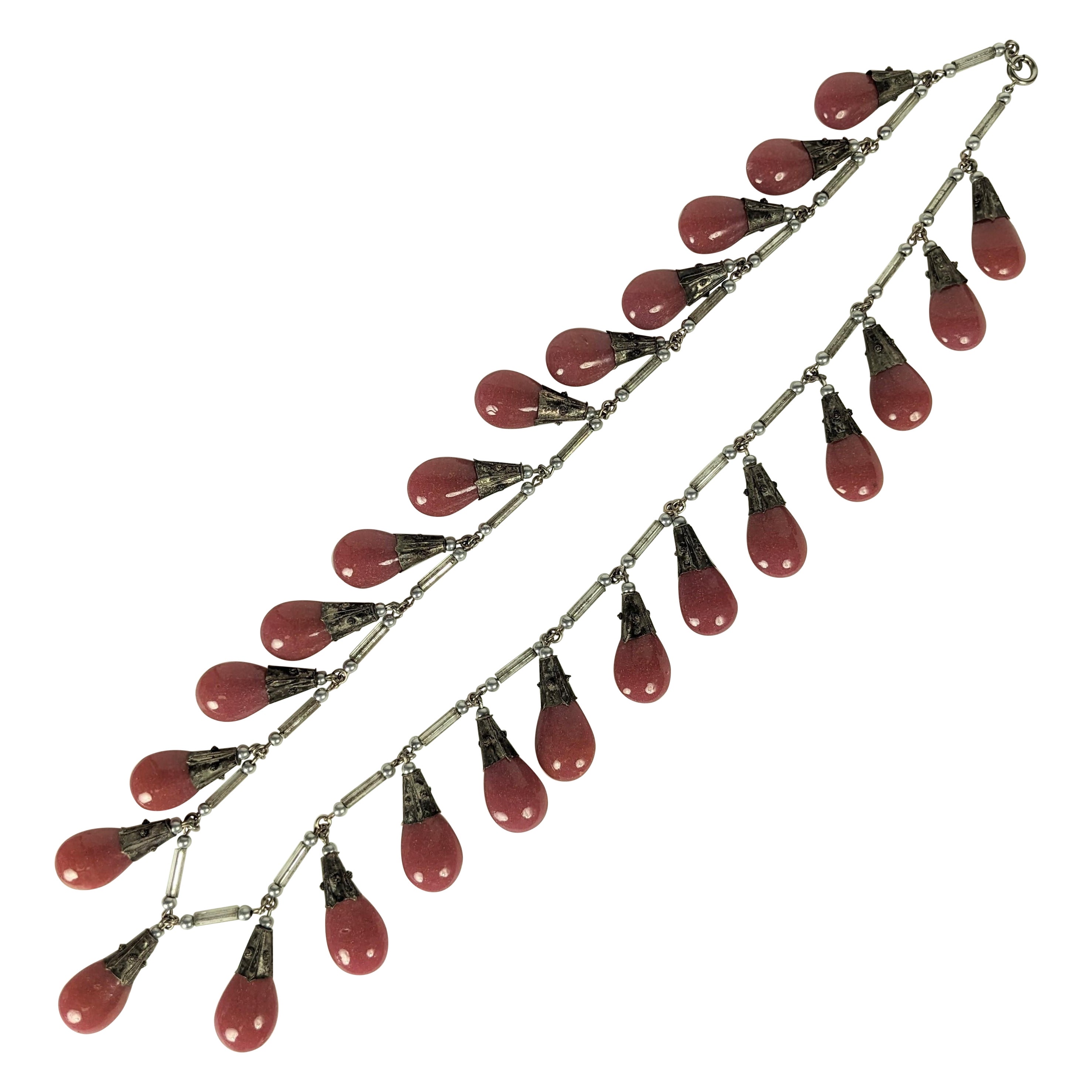 Chinese Art Deco Drops Necklace For Sale