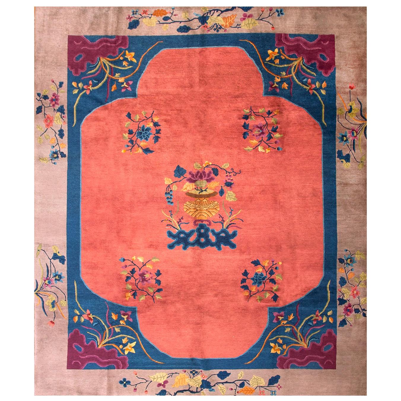 1920s Chinese Art Deco Carpet by Nichols Workshop ( 8'2" x 9'9" - 250 x 297 ) For Sale