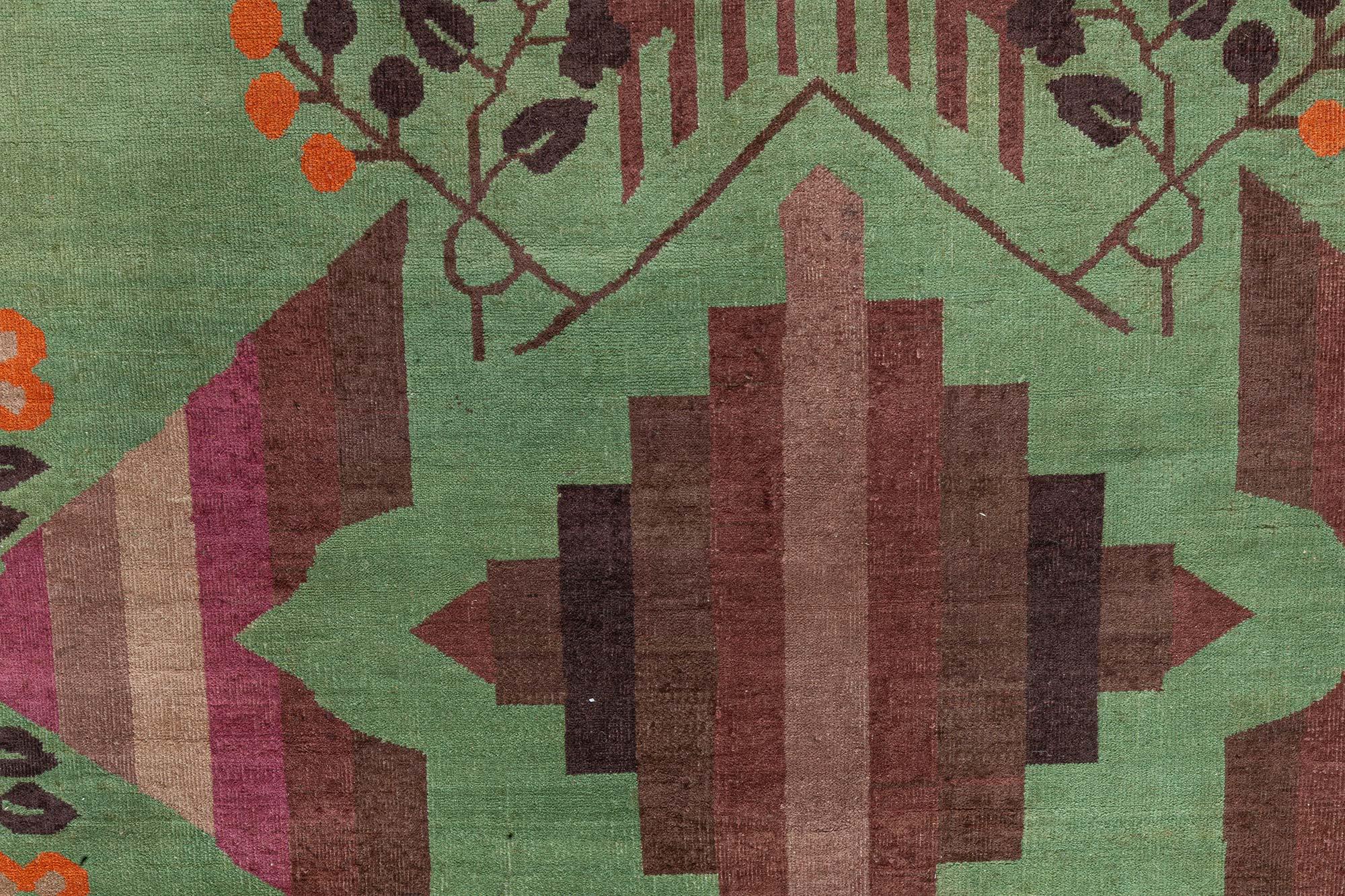 Chinois Tapis chinois Art Déco vert en vente