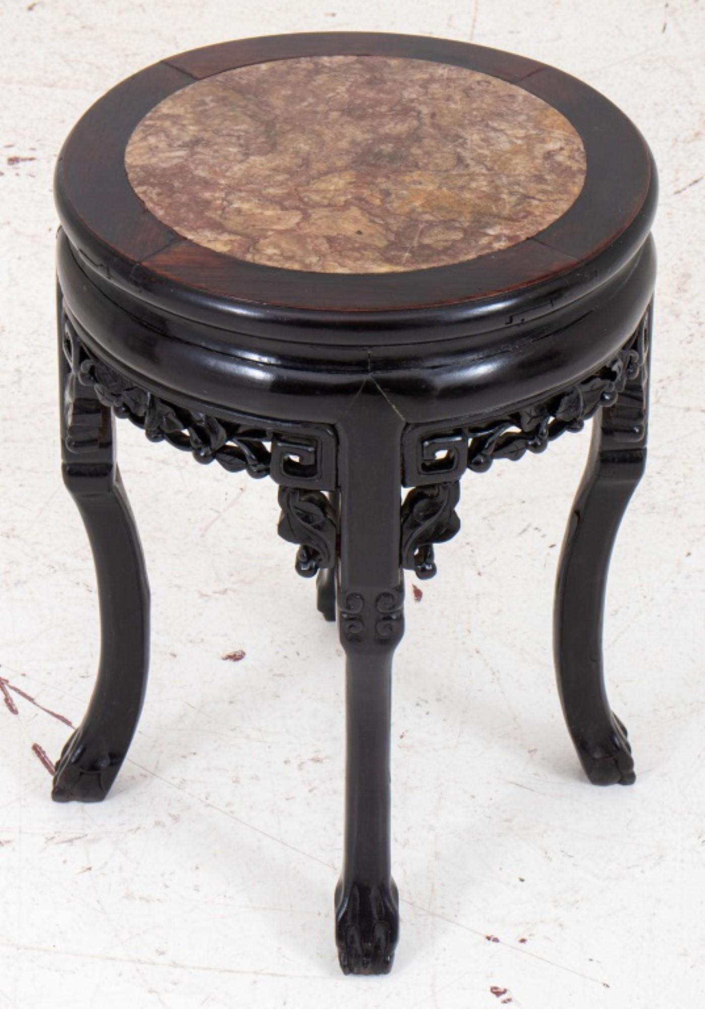 Chinese Art Deco Mahogany End Table / Plant Stand For Sale 2