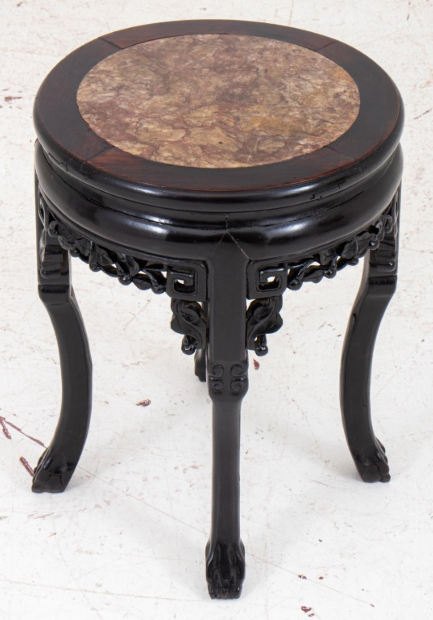 Chinese Art Deco Mahogany End Table / Plant Stand 2