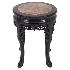 Chinese Art Deco Mahogany End Table / Plant Stand