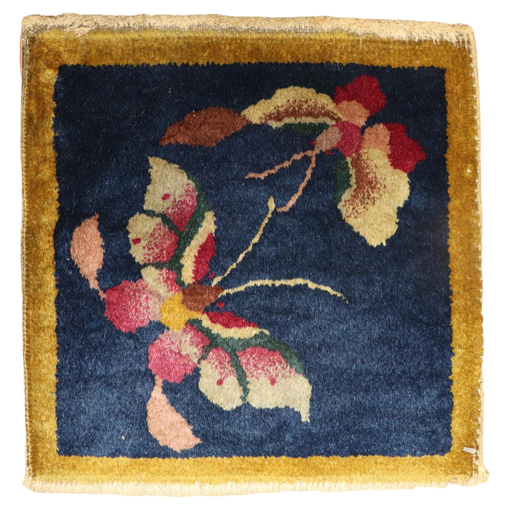  Chinese Art Deco Miniature Rug For Sale