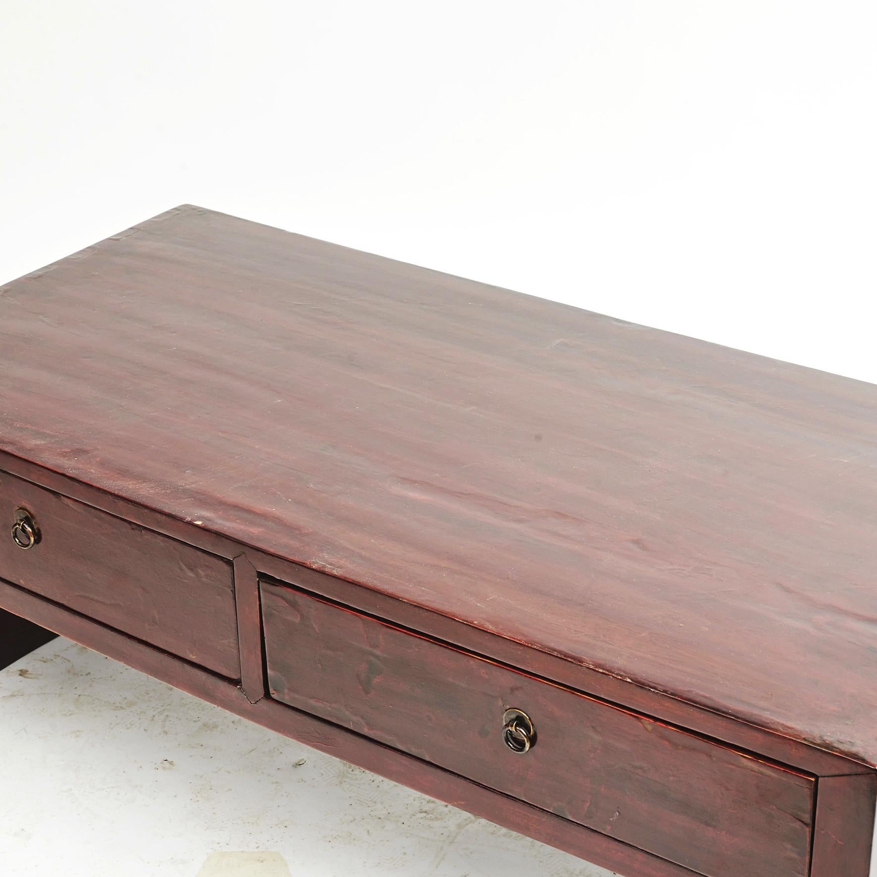 Chinese Art Deco Oxblood Lacquer Coffee Table 2