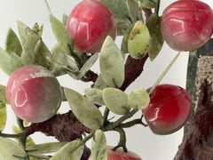 Chinese Art Deco Peach Flower Arrangement in Jade, Ca. 1920